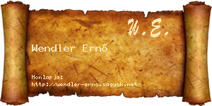 Wendler Ernő névjegykártya