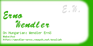 erno wendler business card