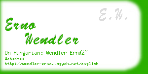 erno wendler business card